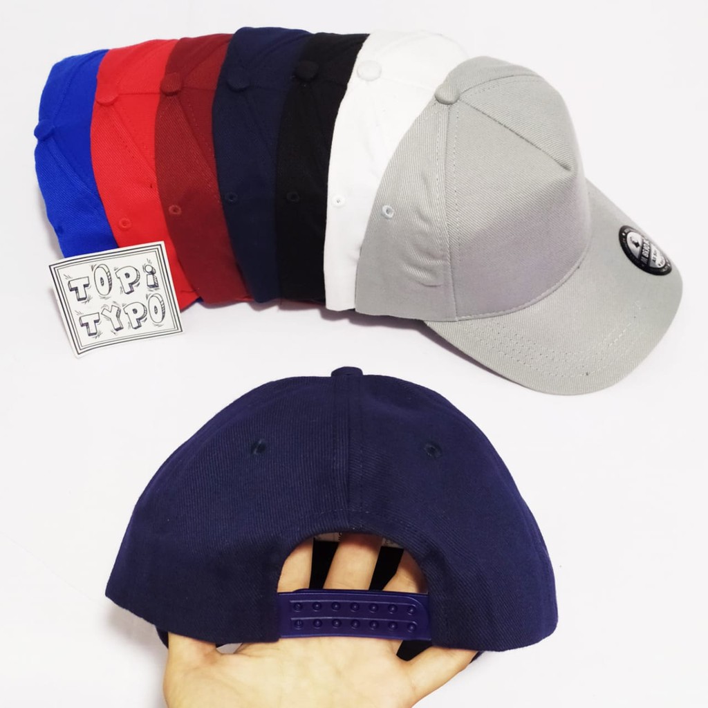 Topi Baseball Snap Back Lengkung Polos Pengait Klip Plastik PoloCap Polo
