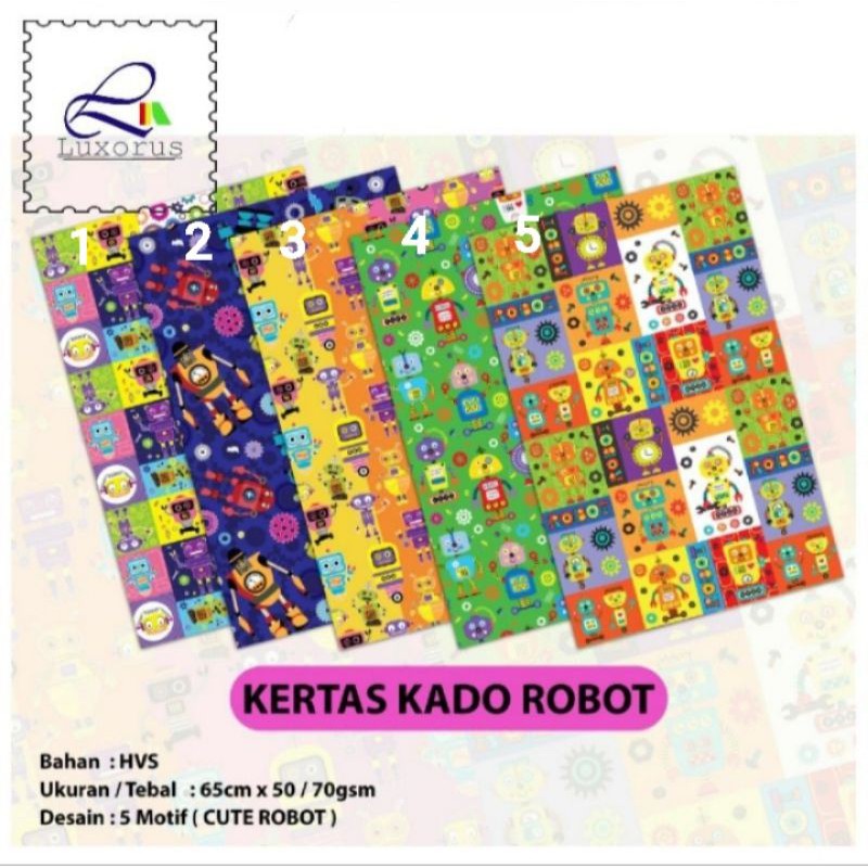 

Kertas Kado HVS 70 Robot Series