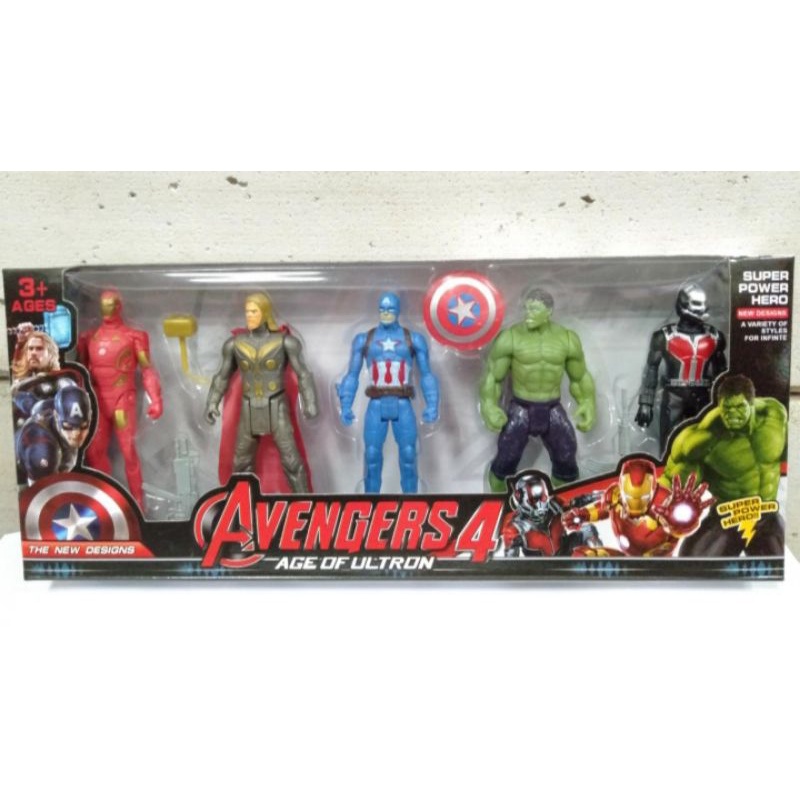 Robot Avengers Isi 5 karakter Iron man Thor Captein Amerika Hulk dan Ant man 2115