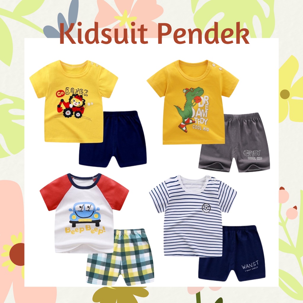 Plazababyku KIDS SUIT PENDEK Setelan Anak / Piyama anak / baju anak laki-laki Import ebv cewek TOT6