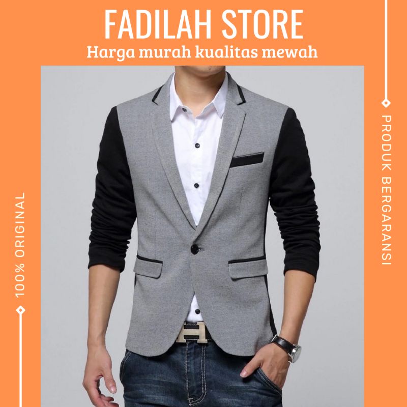 Jas Blazer Pria Slimfit Casual Hijau Sage