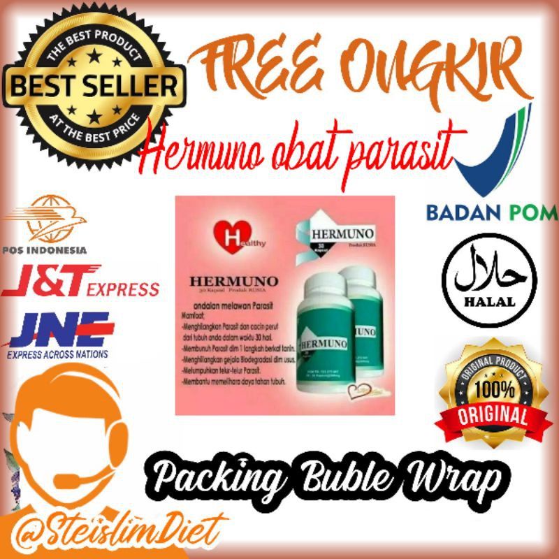 Hermuno intoxic obat parasit tubuh/badan original asli