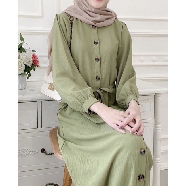 𝐏𝐆𝐌𝐓 •  RALINA DRESS GAMIS CRINKLE AIRFLOW / GAMIS KONDANGAN PESTA / GAMIS SYAR’i