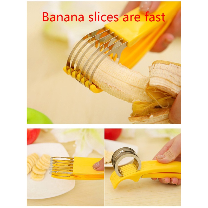 Alat Pengiris Pisang Sayuran Buah Salad Multifungsi Bahan Stainless Steel Untuk Dapur