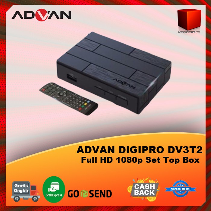 ADVAN DIGIPRO DVBT2 DVB-10KK Full HD 1080p Set Top Box STB Digital TV