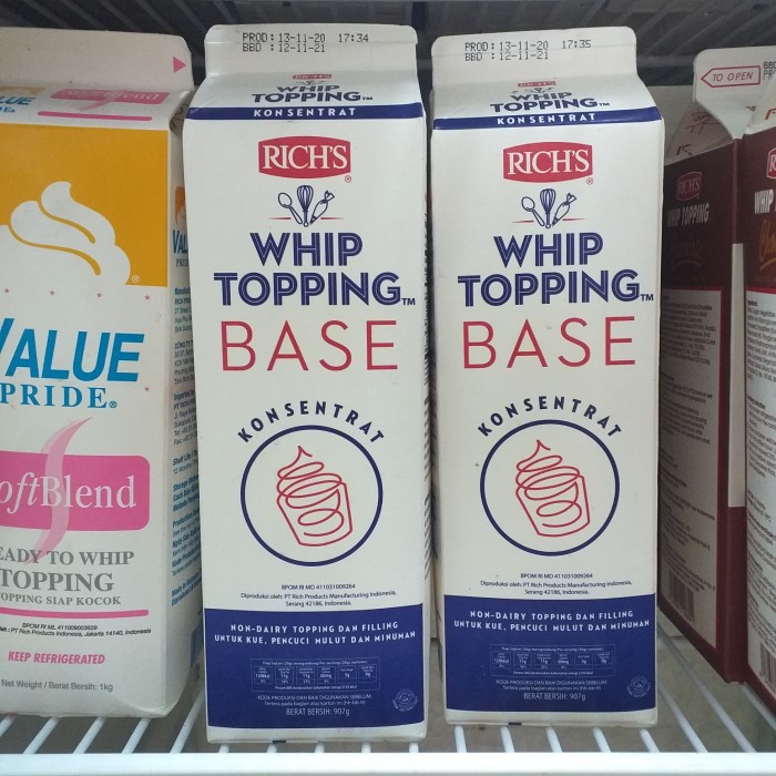 

rich whip topping base konsentrat non dairy 1 ltr