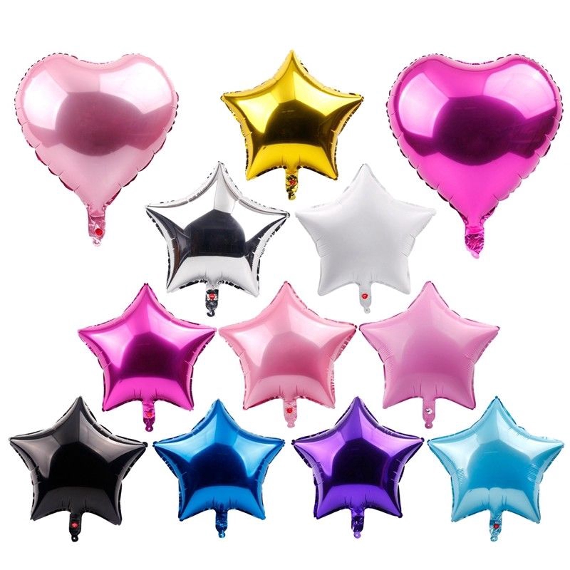5pcs Balon Helium Foil Bentuk Bintang Ukuran 18 Inch Untuk Dekorasi Pesta Pernikahan