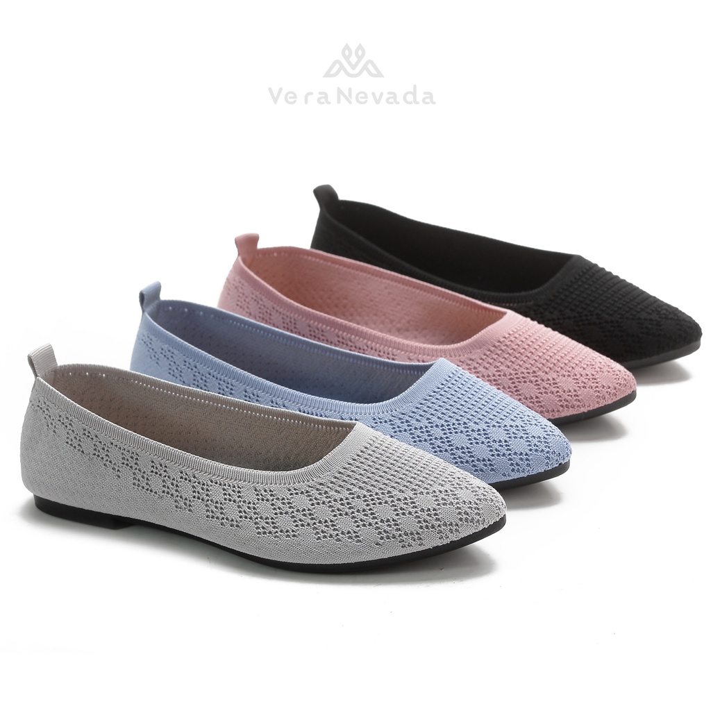 Image of Vera Nevada Sepatu FlyKnit Flat Slip On Wanita Shoes A18 #0