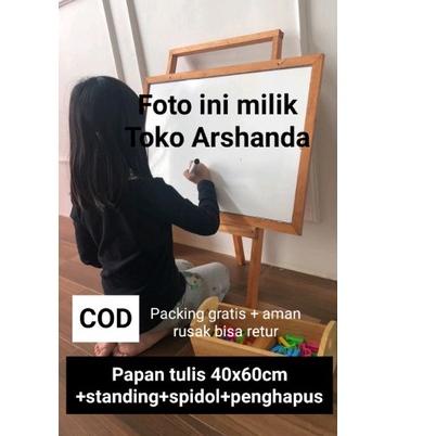 

[PRODUK MKMGE] papan tulis 40x60 white board +standing gratis spidol dan penghapus 7DP