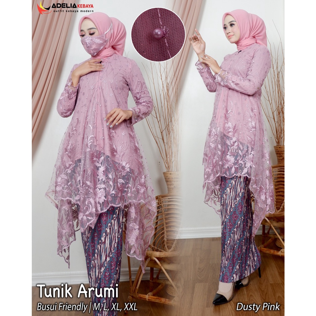ADE> TUNIK KEBAYA MODERN / BAJU KEBAYA ARUMI / KEBAYA RESLETING DEPAN / BUSUI FRIENDLY CRA SANGHAI-DUSTY TUA