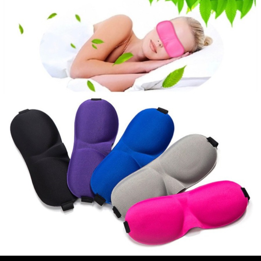 Penutup mata silikon eye mask sleeping gel aksesoris tidur travel home - Biru