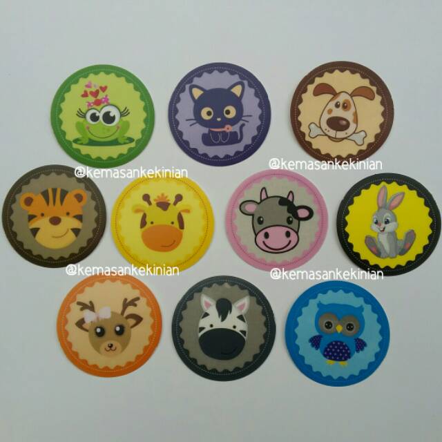 50 pcs stiker bulat label kemasan diameter 4.4cm