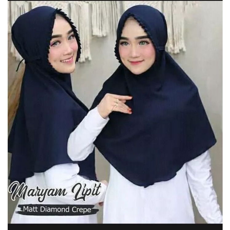 Hijab bergo instan/ Kerudung instan lipit bahan diamon crepe