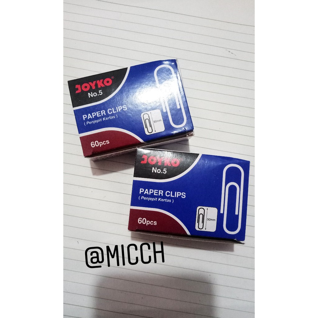 

Paper Clip Joyko No 5 Besar (Harga/Pak)