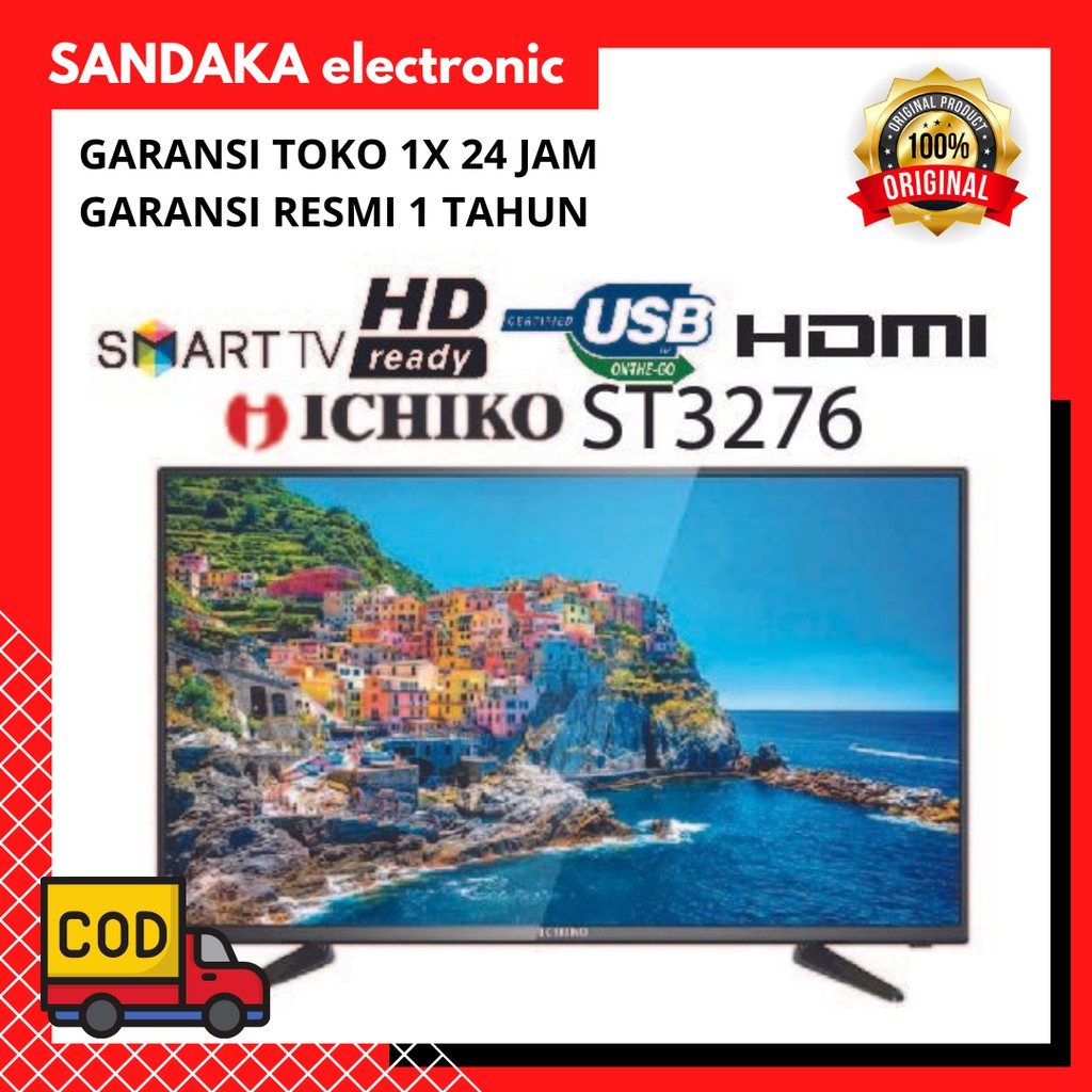 ICHIKO Smart TV LED 32 Inch HD Type S3276/ ICHIKO Smart TV LED 32 Inch HD Type S3276