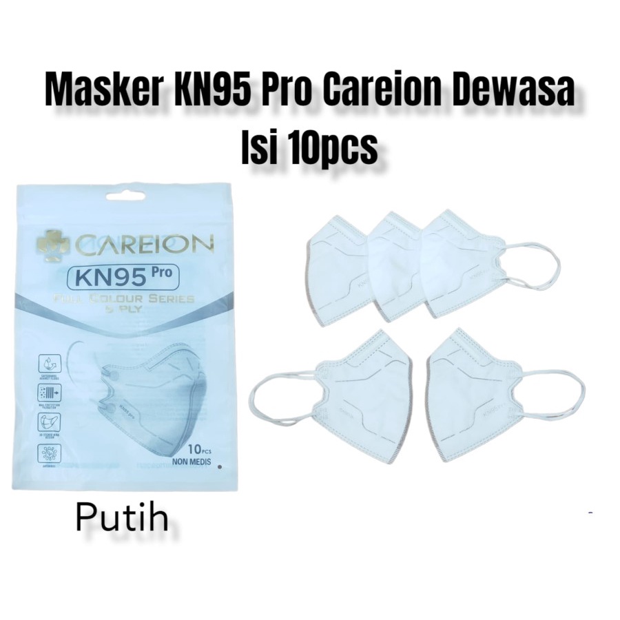 MASKER CAREION KN 95 PRO SERIES 5PLY ISI 10PCS MASKER KN95 CAREION KN 95 PRO EMBOS ORIGINAL