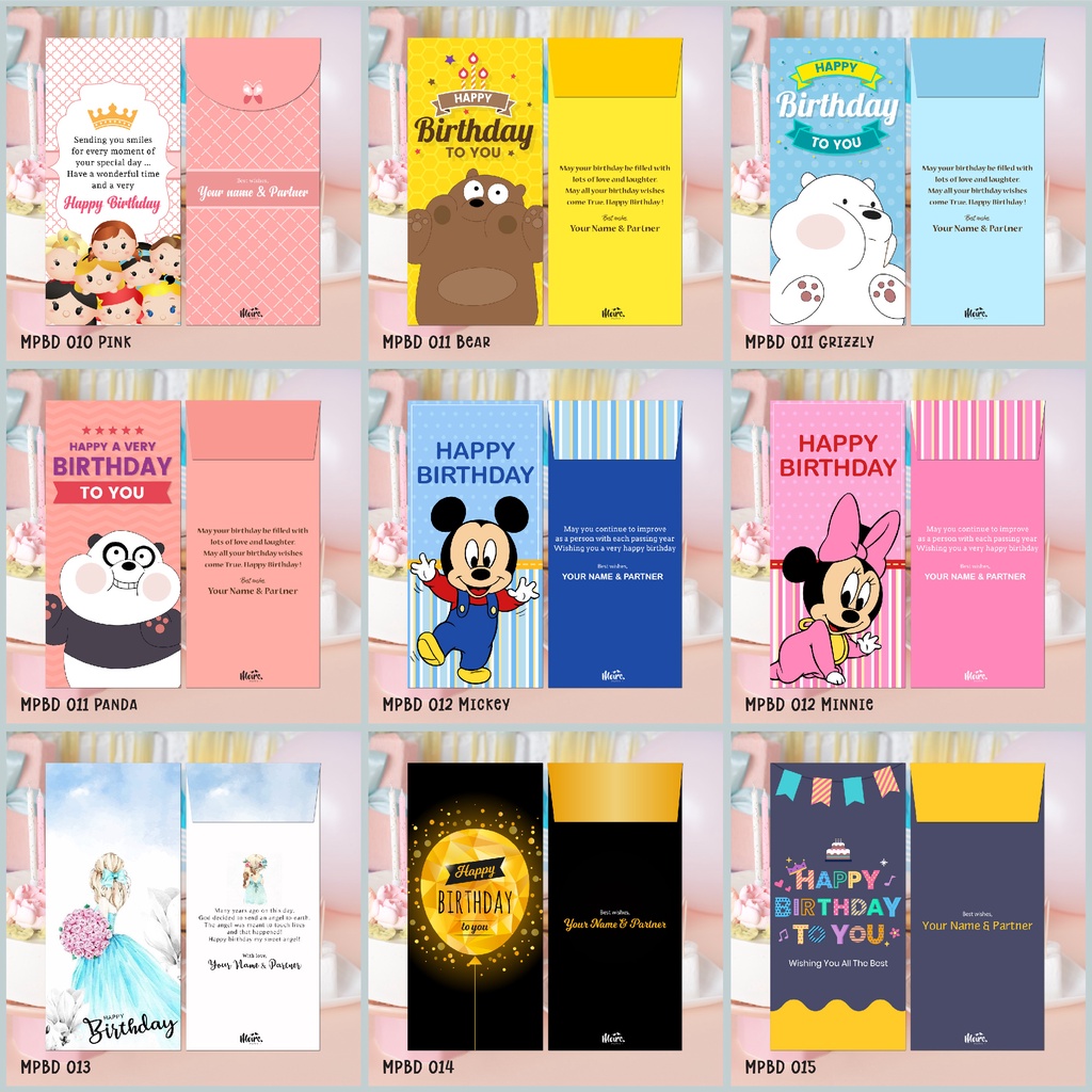

Custom Angpao Birthday | Angpau Ulang Tahun | Amplop Uang Hadiah (MPBD Collection 3)