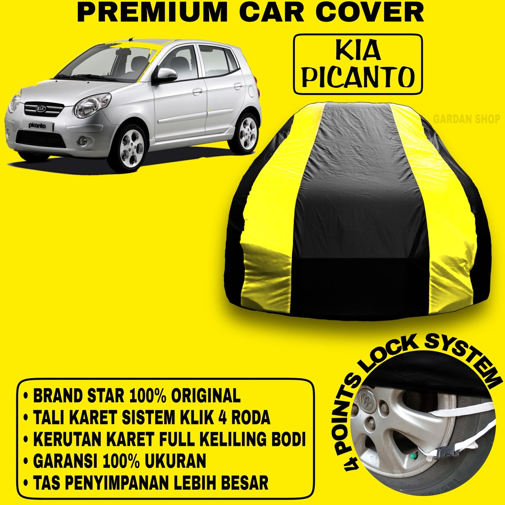 Body Cover KIA PICANTO Sarung Strip KUNING Penutup Pelindung Bodi Mobil Kia Picanto PREMIUM