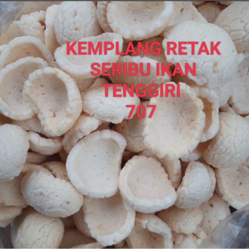 

KEMPLANG RETAK SERIBU IKAN TENGGIRI SUPER 707 KERUPUK RETAK SERIBU khas Palembang 250 gr kemplang kerupuk mangkok putih super tenggiri