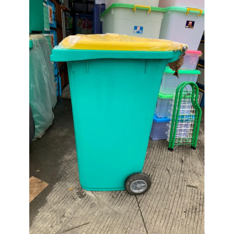 GREEN LEAF ATARI - Tempat Sampah Roda 100 120 240 Liter ECO Dustbin / Tempat Wadah Sampah Roda Besar Tempat Sampah ECO Dustbin 100 120 240 Liter Green Leaf