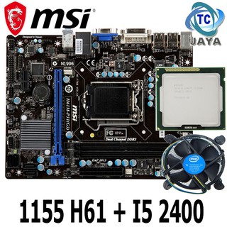 Paket Motherboard Intel LGA 1155 H61 MSI Dengan Processor core i5 2400