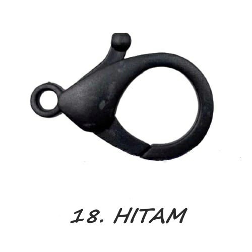 Kaitan Kokot Udang Plastik Claps Plastik Uk 35mm Warna/i Doff Harga/Pc-18. HITAM