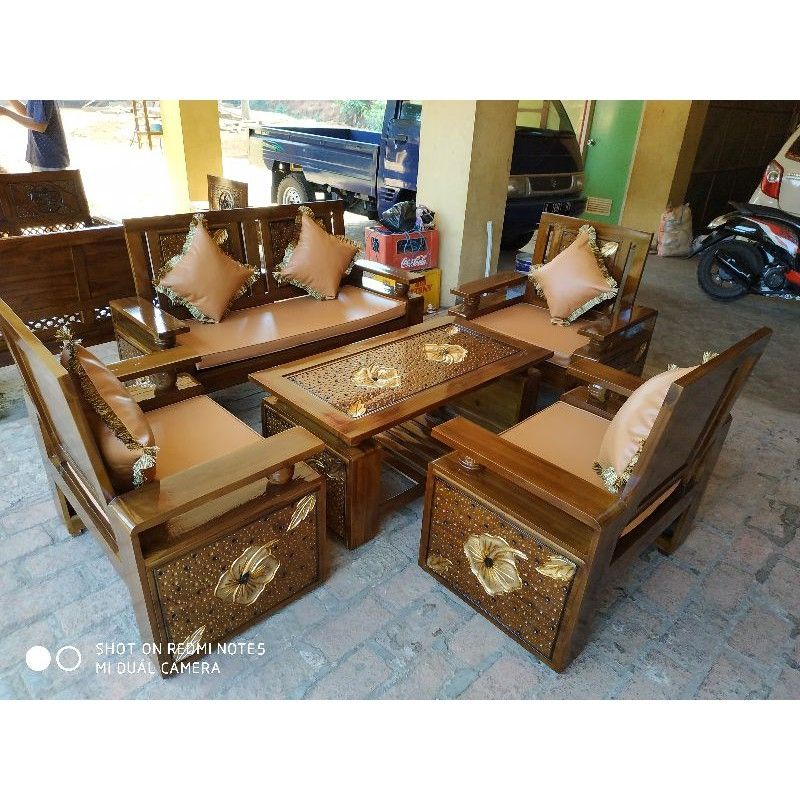 Kursi tamu bola kayu jati / kursi tamu minimalis asli Jepara