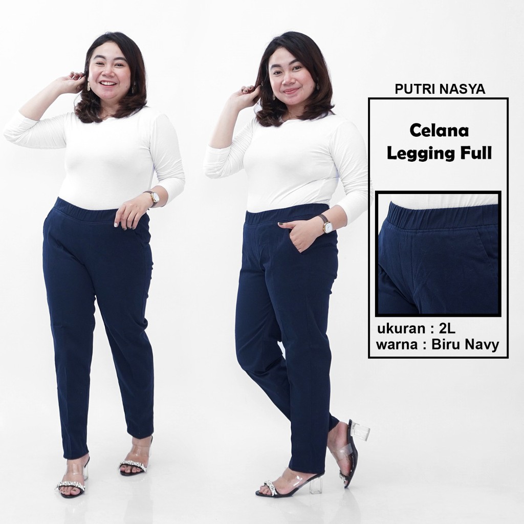 8L,6L,5L,4L,2L,XL, all size, Celana Kerja Kantor Legging Karet Full / Celana Wanita Jumbo / Big size / Celana Karet Kekinian Model Terbaru / Celana Kantor Bahan Formal Seragam Super Big