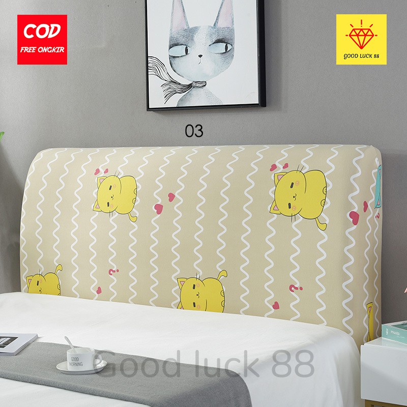 Cover Sandaran Headboard Kepala Tempat Tidur Springbed Elastis ukuran 160cm (L) dan  180cm (XL)