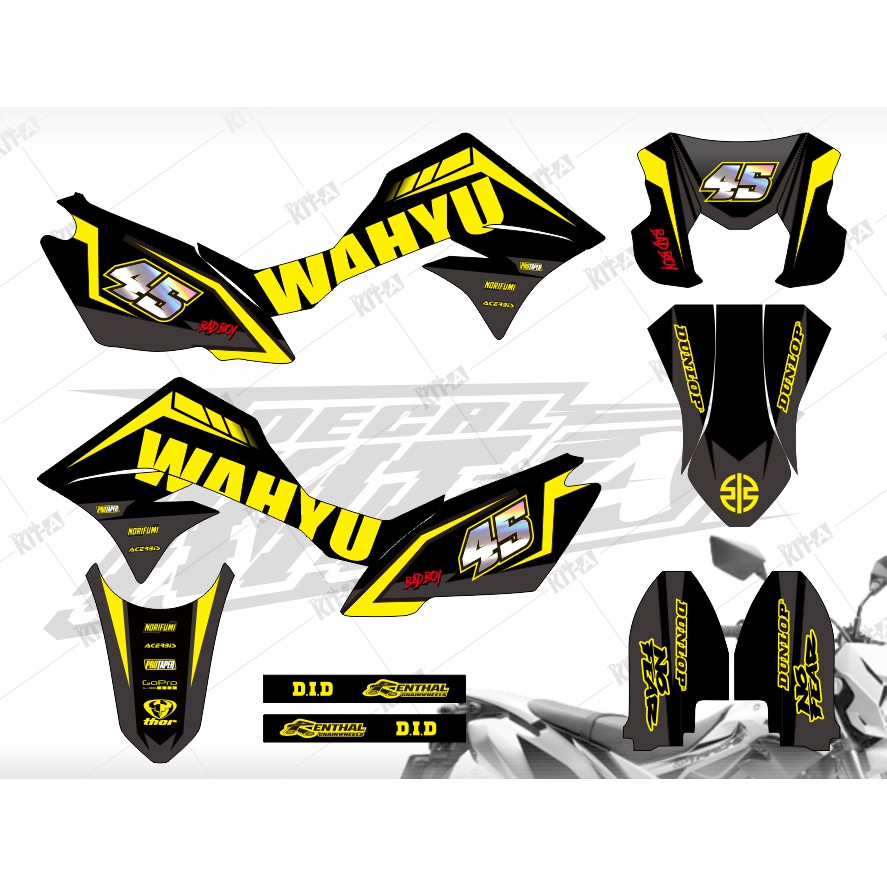 Decal Sticker New Dtracker Full Body Dekal New Dtracker Kuning Hitam Cutting Hologram