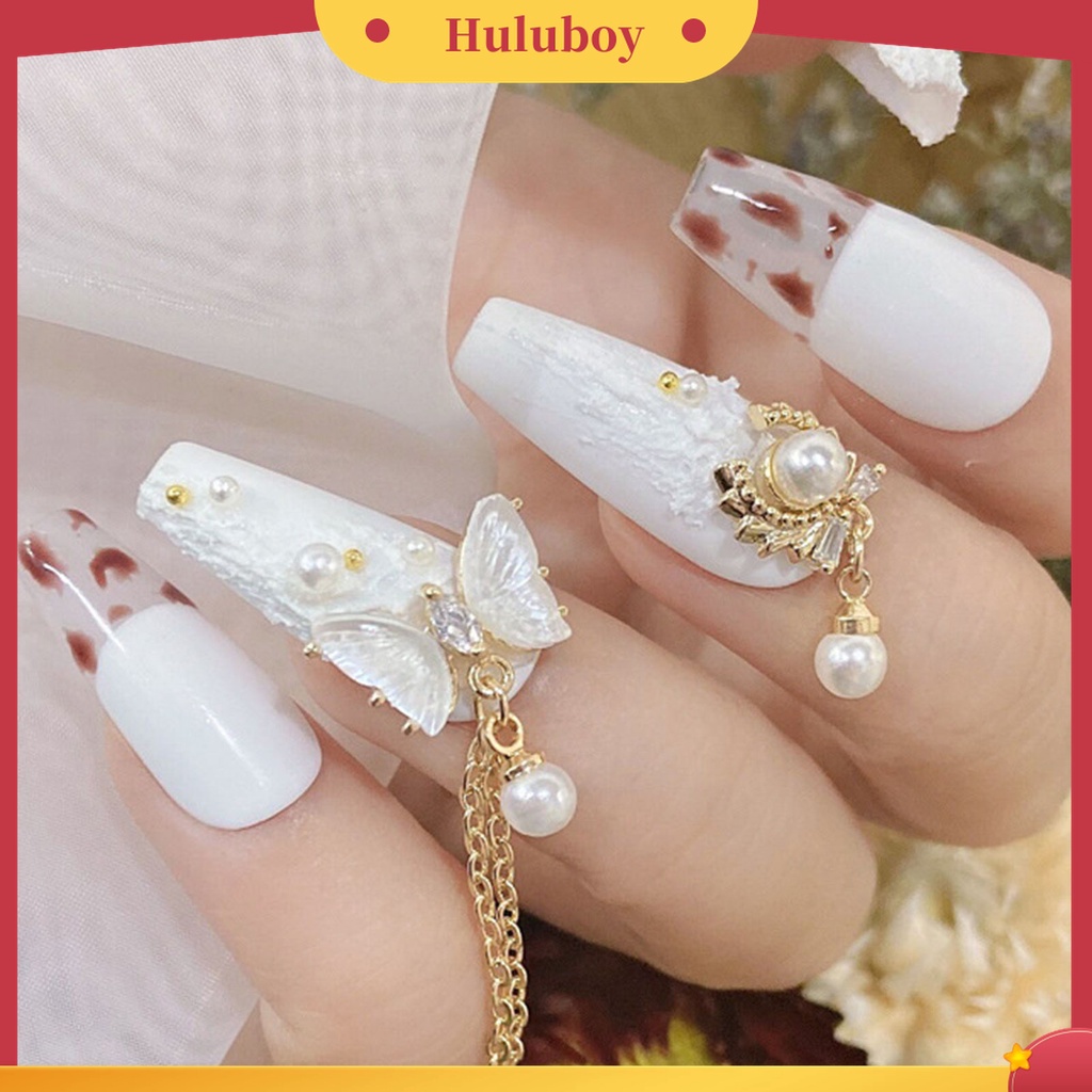 Huluboy Huluboy♡ Butterfly Berlian Imitasi Bentuk Kupu-Kupu Untuk Dekorasi Nail Art