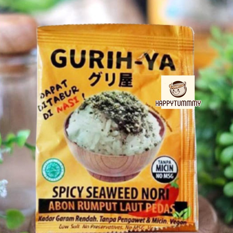 Nori Rumput laut tabur  Gurih-ya PEDAS 5.5 Gram sachet seaweed