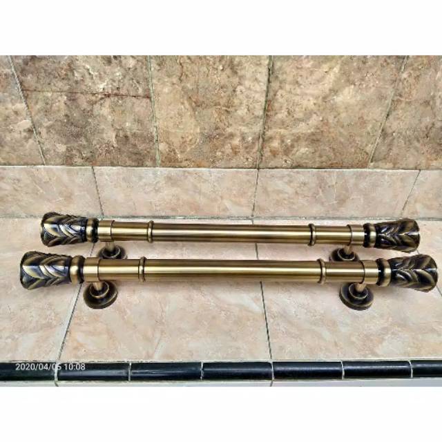 ( 60 CM ) Handle Pintu Rumah Tarikan Pintu Rumah Kuningan Motif Nanas Antik