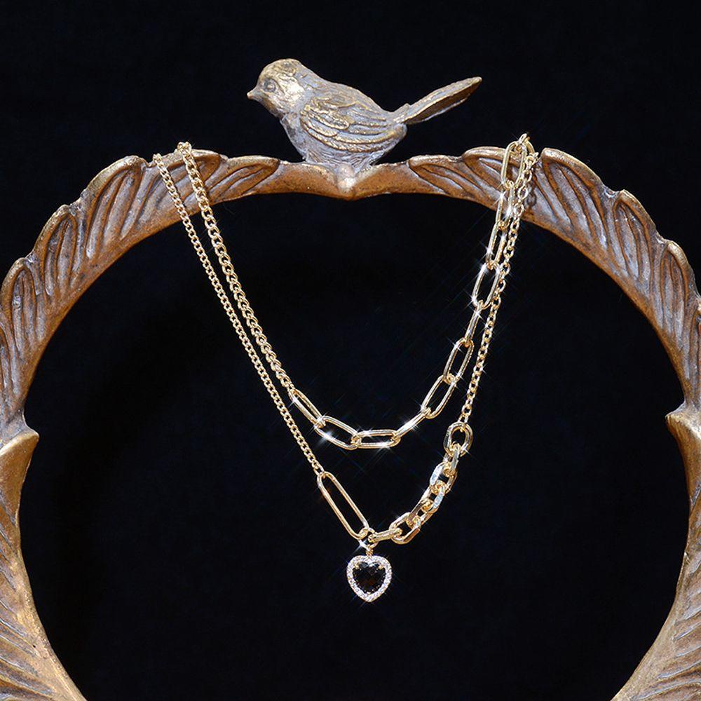 Mxbeauty Kalung Choker Rantai Bahan Metal Hias Zircon Untuk Wanita