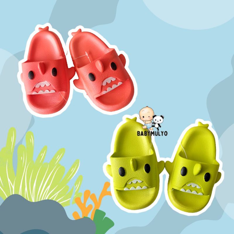 Sandal Slop Slip On Anak Laki Perempuan Import Karakter Baby Shark