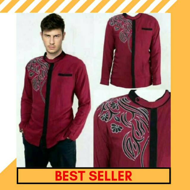 BAJU KOKO PRIA MUSLIM PASHA UNGU