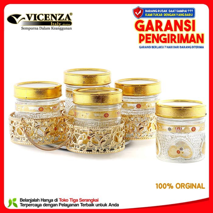 Vicenza Candy Jar Toples Permen Kaca 12 Pcs GB5