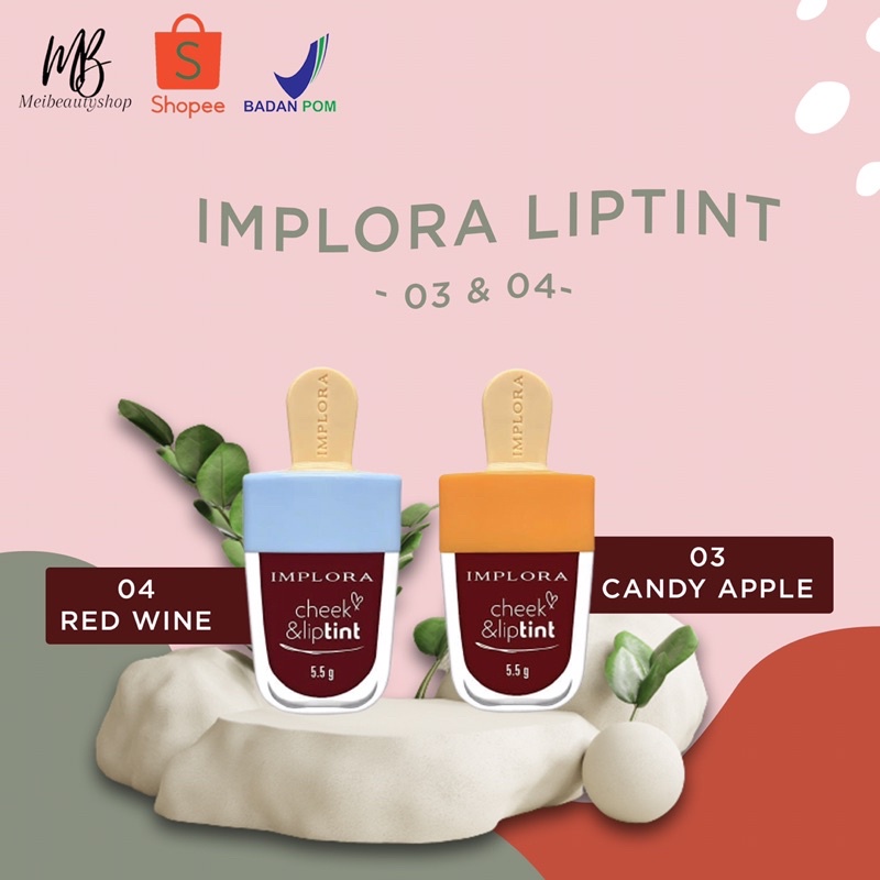 Implora Cheek &amp; Lip Tint Es Krim Bibir Liptint | Jelly Tint Baru BPOM Ice Cream