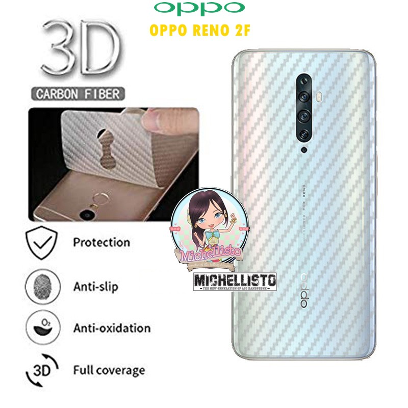 Garskin Carbon OPPO RENO 2F Skin Back 3D Anti Gores