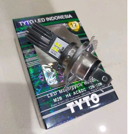 BOHLAM LED TYTO H4 M2B lampu depan TYTO LED SOCKET H4 AC DC 12W Scopy new vixion cb byson tiger dan lain-lain