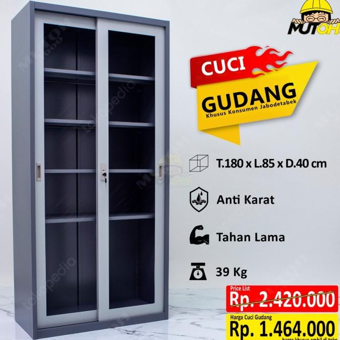 

[[COD]] lemari arsip lemari besi filling cabinet - pintu kaca sliding geser KOMPLIT Kode 279