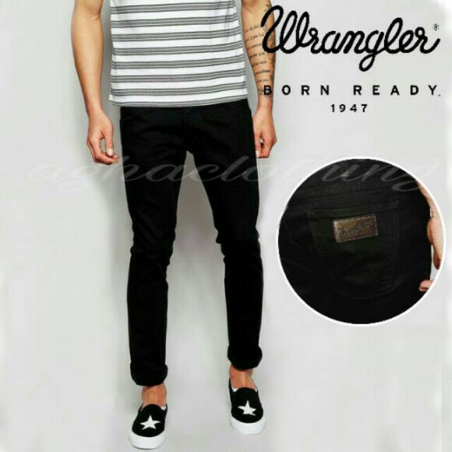 AG  Celana jeans skinny cowok | jeans denim pria wrangler | celana wrangler hitam Premium