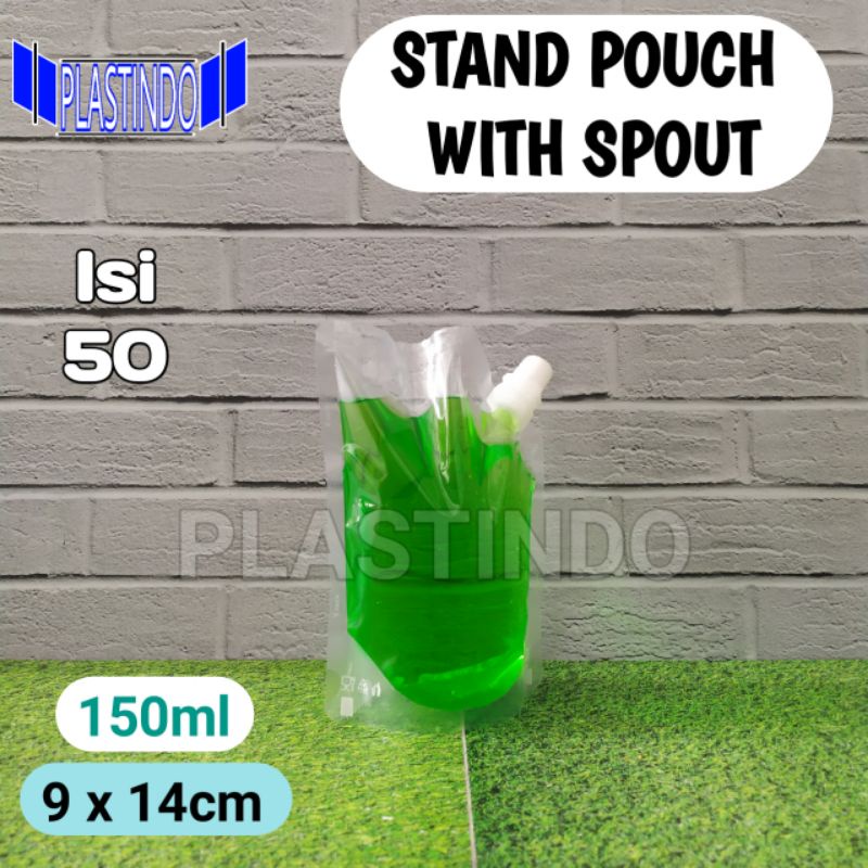 ISI 50 PCS PREMIUM STAND POUCH 150ml UNTUK PRODUK CAIRAN DENGAN SPOUT TIPE A