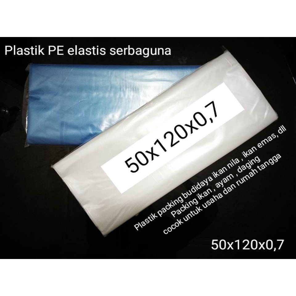 Plastik PE ukuran 50x120 plastik packing budidaya ikan plastik packing serbaguna