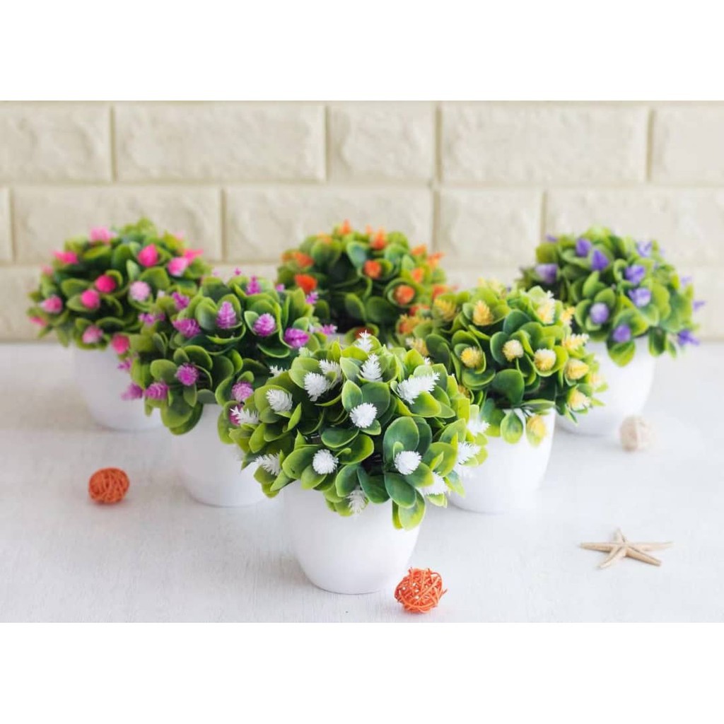 tanaman hias artificial bongsai bunga artifisial dekorasi rumah pucuk daun