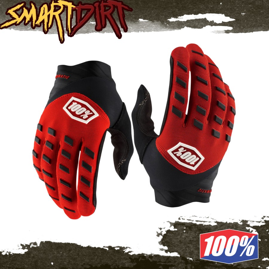 SARUNG TANGAN MOTOR 100% AIRMATIC RED BLACK GLOVE AIRMATIC 100% ORI