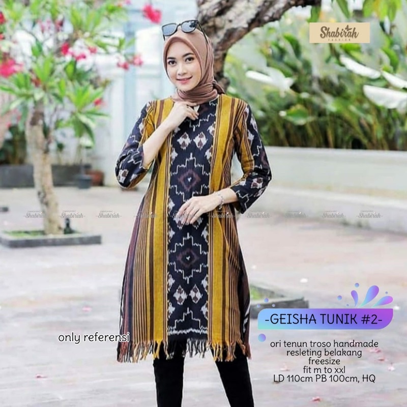 GARANSI TENUN TERMURAH ASMARA OUTER(BISA COD) GEISHA TUNIK TENUN JEPARA ORI SHABIRAH-ATASAN TENUN-FA