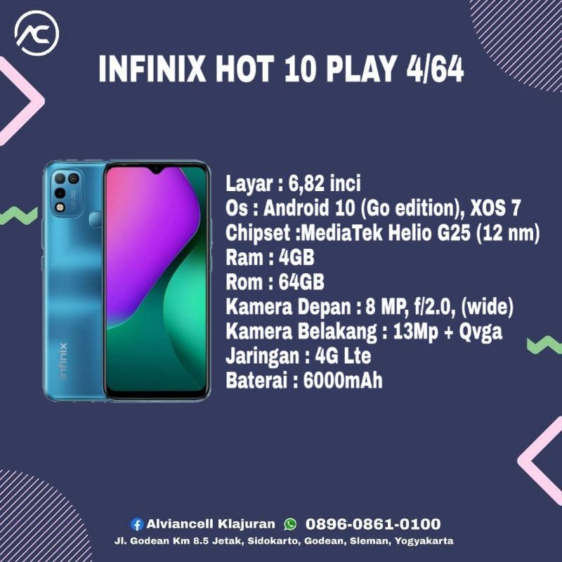 infinix hot 10 play 4/64gb