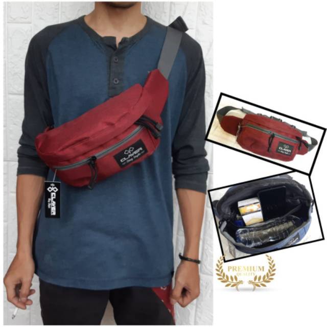 EQ_PROMO!!! Waistbag Pria - TRM WATERPROOF LIPAT 1AX802 Oranye. Bisa di Lipat. Parasud Y18 pria