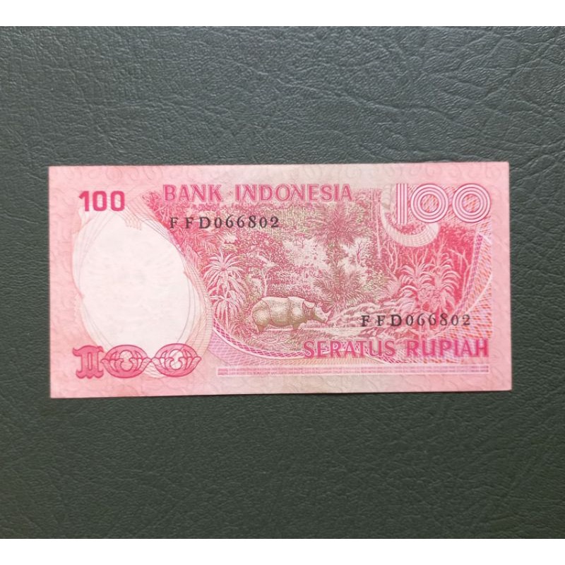 Asli uang kuno 100 rupiah Badak tahun 1977